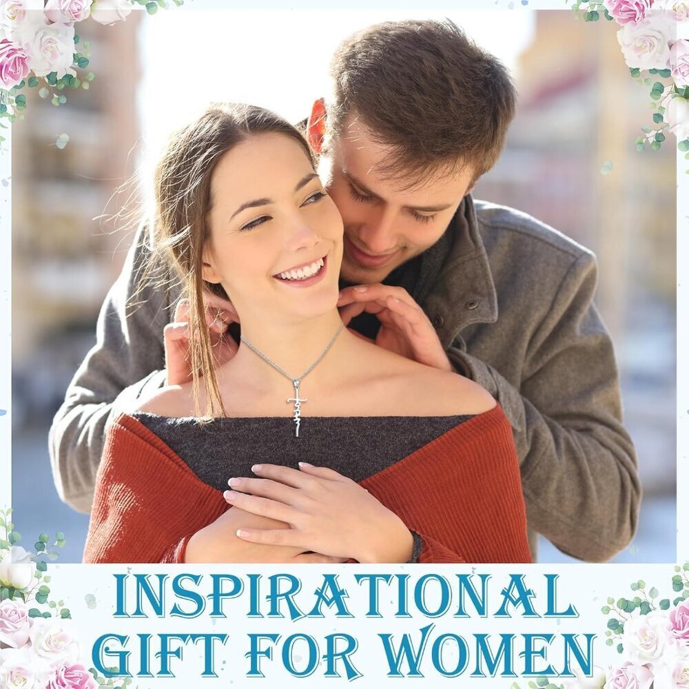 Christian Cross Necklace Stainless Steel 18in Womens Religious Jewelry Gift - Picture 4 of 6